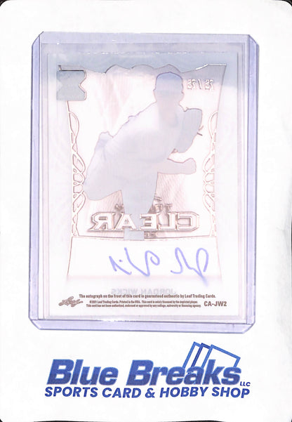 2021 Leaf Trinity - Jordan Wicks - Chicago Cubs - Baseball - Autograph - Clear - 25/25 - RC - #CA-JWZ