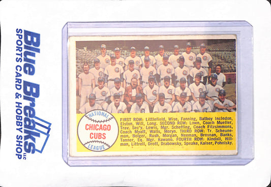 1958 Topps - Chicago Cubs Team Check List - National League - Baseball - #327