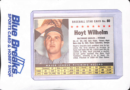 1961 Post Cereal Baseball Star Card - Hoyt Wilhelm - Baltimore Orioles - Baseball - #80
