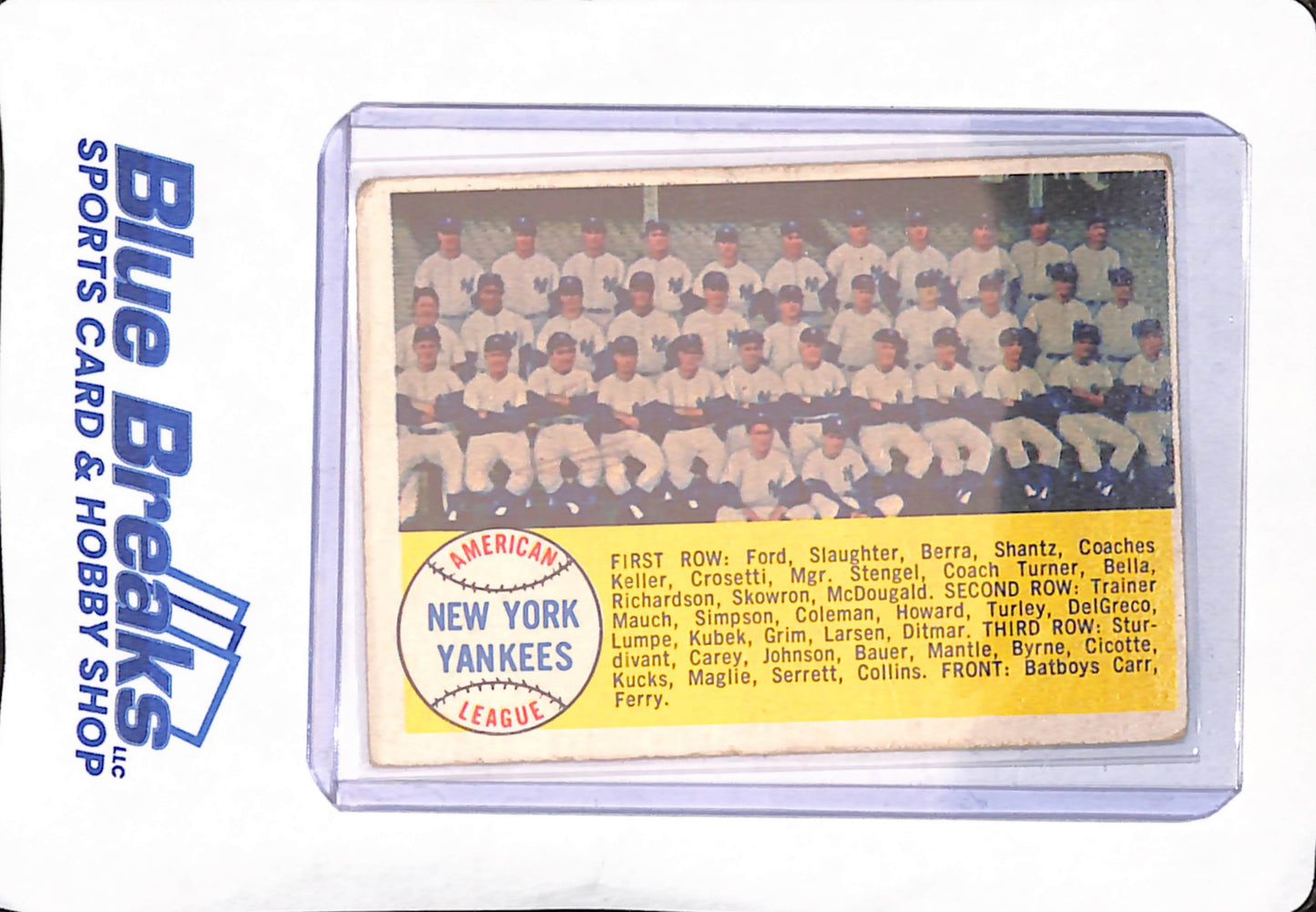 1958 Topps - New York Yankees Team Check List - American League -Baseball - #246