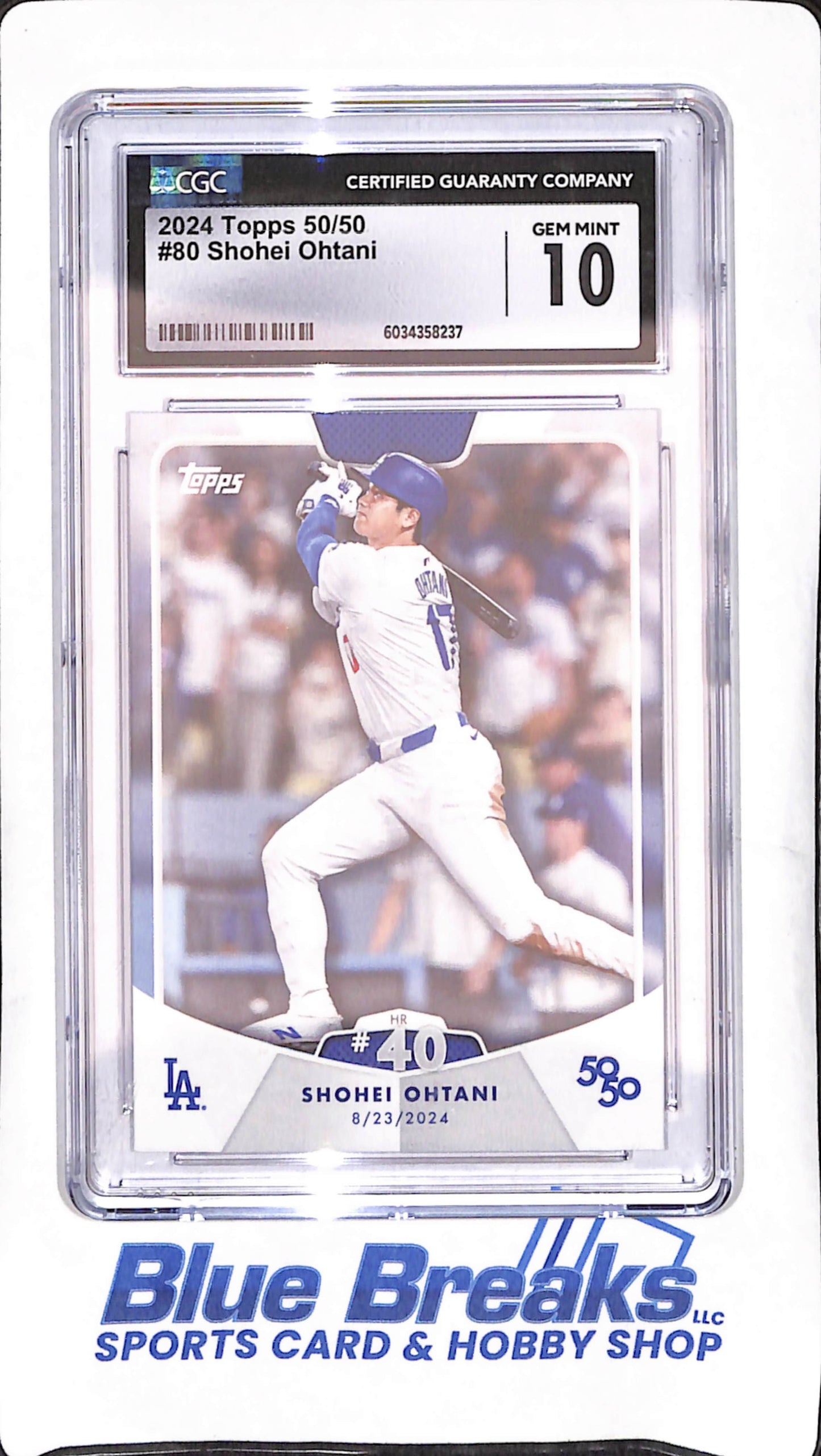 2024 Topps 50/50 - Shohei Ohtani - CGC 10 - Los Angeles Dodgers - Baseball - #80