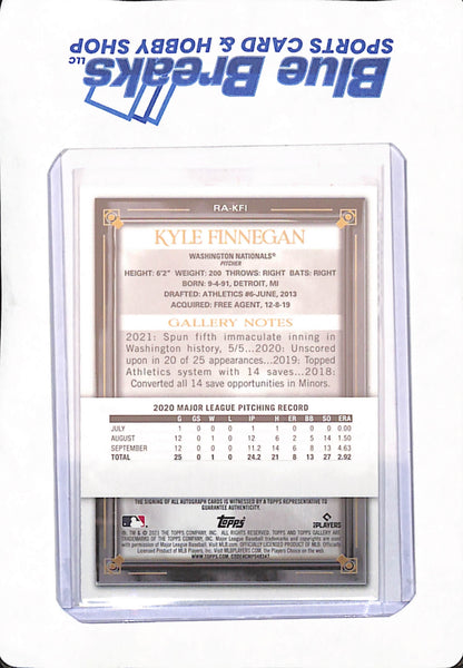 2021 Topps Gallery - Kyle Finnegan - Washington Nationals - Baseball - Autograph - RC - #RA-KFI