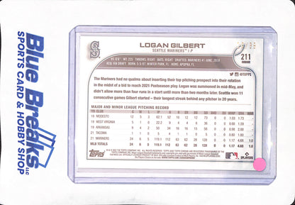 2022 Topps Chrome - Logan Gilbert - Seattle Mariners - Baseball - Green - 18/199 - #211