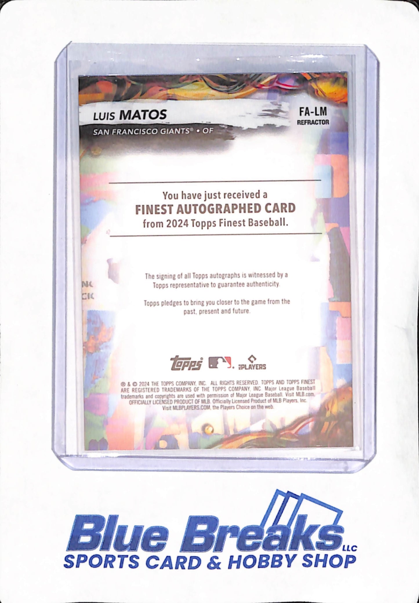 2024 Topps Finest - Luis Matos - San Francisco Giants - Baseball - Autograph - RC - #FA-LM