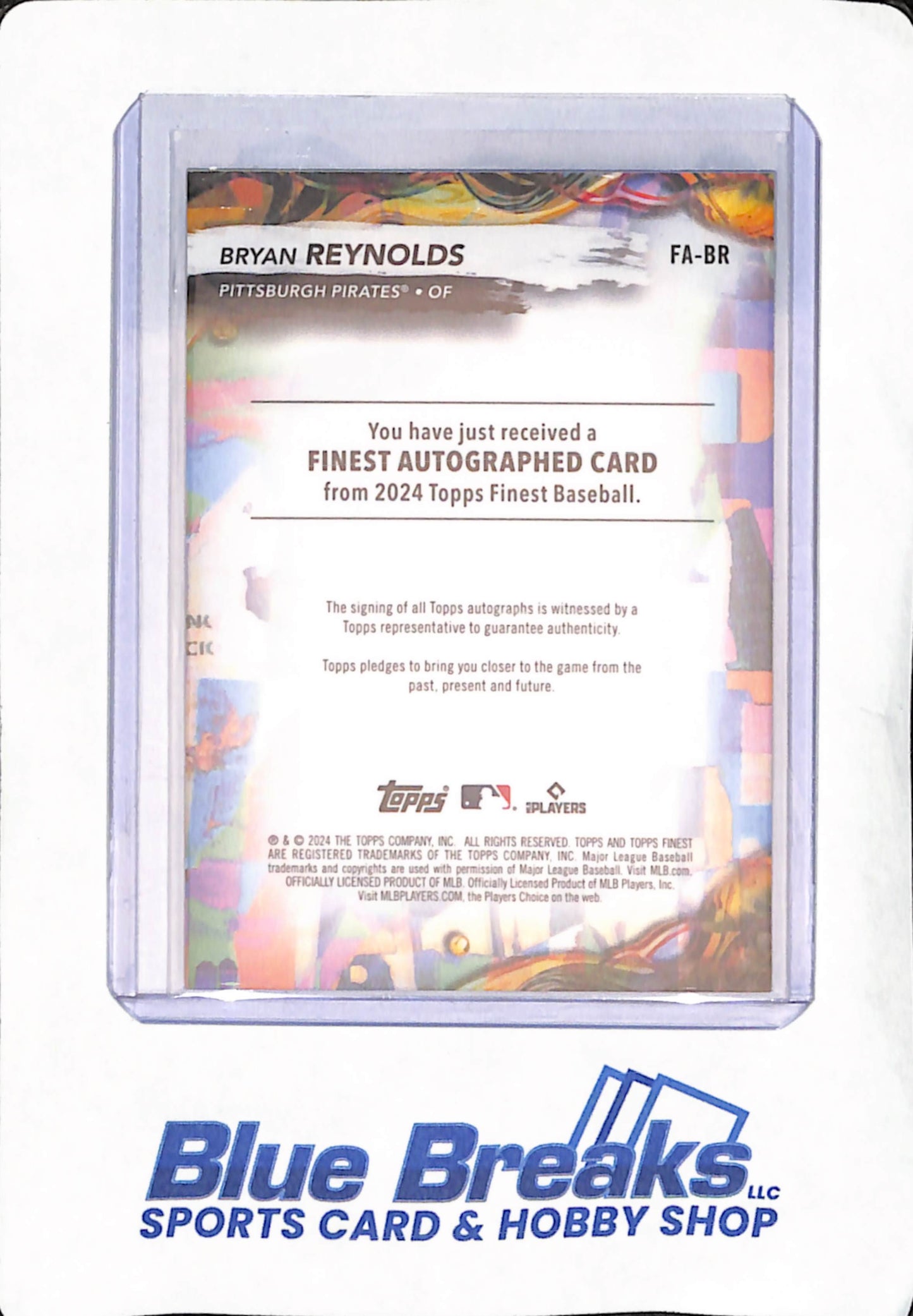2024 Topps Finest - Bryan Reynolds - Pittsburgh Pirates - Baseball - Autograph - Blue - 50/99 - #FA-BR
