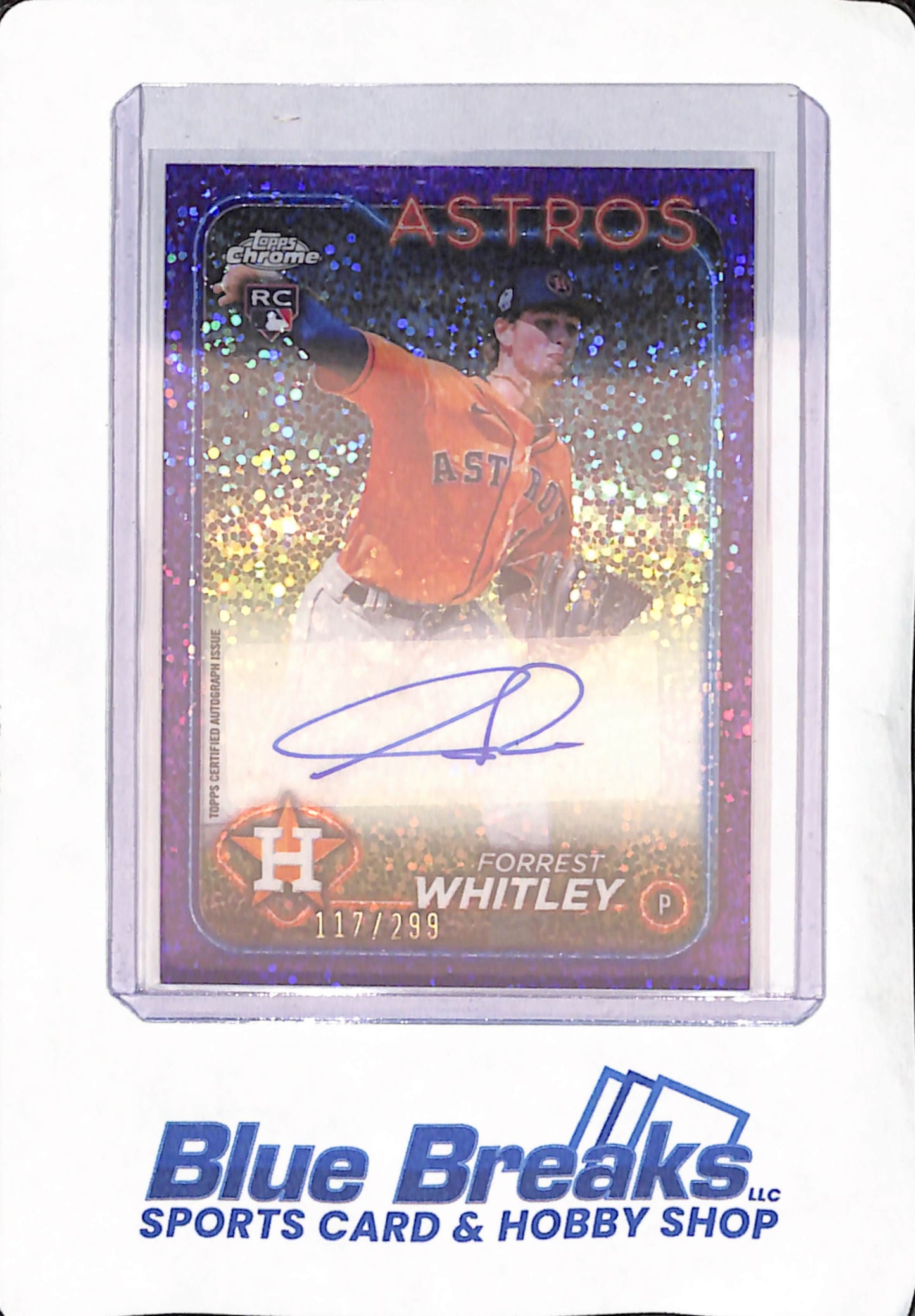 2024 Topps Chrome - Forrest Whitley - Houston Astros - Baseball - Autograph - Purple Speckle - 117/289 - #AC-FWH