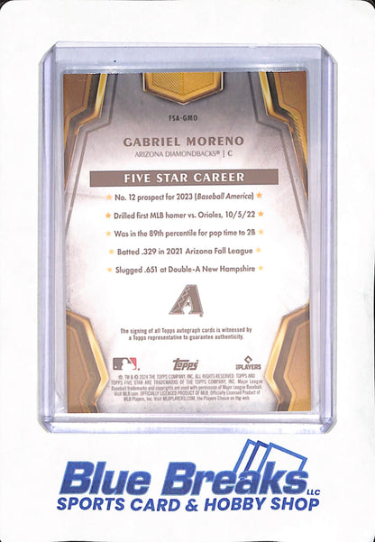 2024 Topps Five Star - Gabriel Moreno - Arizona Diamondbacks - Baseball - Autograph - #FSA-GMO