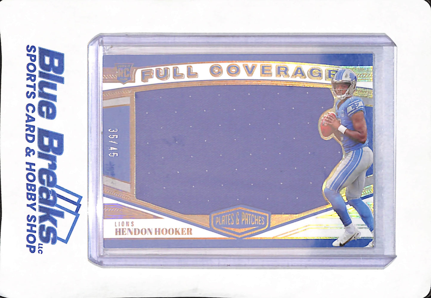 2023 Panini Plates & Patches - Hendon Hooker - Detroit Lions - Football - Jumbo Patch - RC - 35/45 - #FC-23