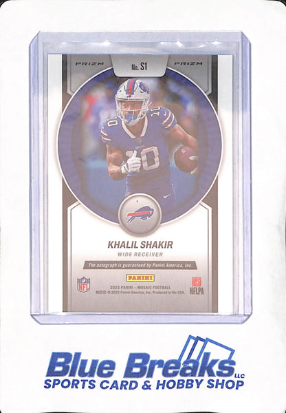 2023 Panini Mosaic - Khalil Shakir - Buffalo Bills - Football - Autograph - Disco - Prizm - #S1