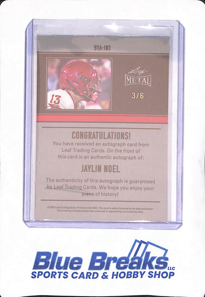 2024 Leaf Metal - Jaylin Noel - Iowa State Cyclones - Football - Purple - 3/6 - #91A-JN1