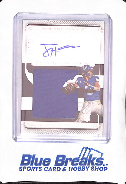 2023 Panini National Treasures Collegiate - Jaren Hall - Brigham Young University Cougars - Football - Autograph - Relic - College Silhouettes Signatures - 35/99 - #CSS-JHA