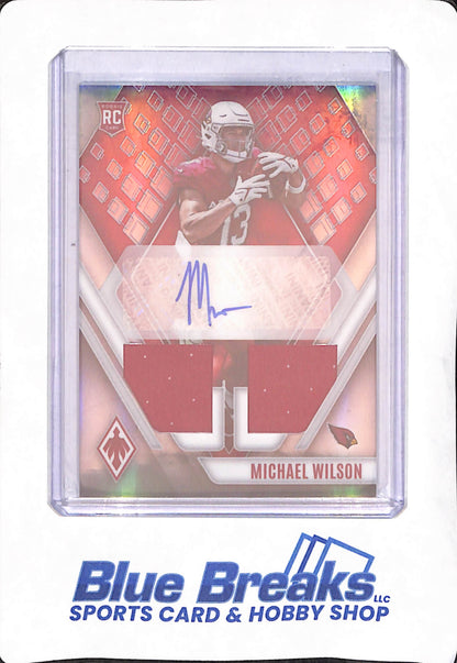 2023 Panini Phoenix - Michael Wilson - Arizona Cardinals - Football - Autograph - Dual Relic - 099/199 - #RAD-MW