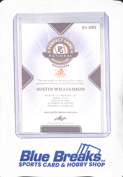 2021 Leaf - Perfect Game - Austin Williamson - Combine Academy - Baseball - National Showcase - 25/30 - #BA-AW3