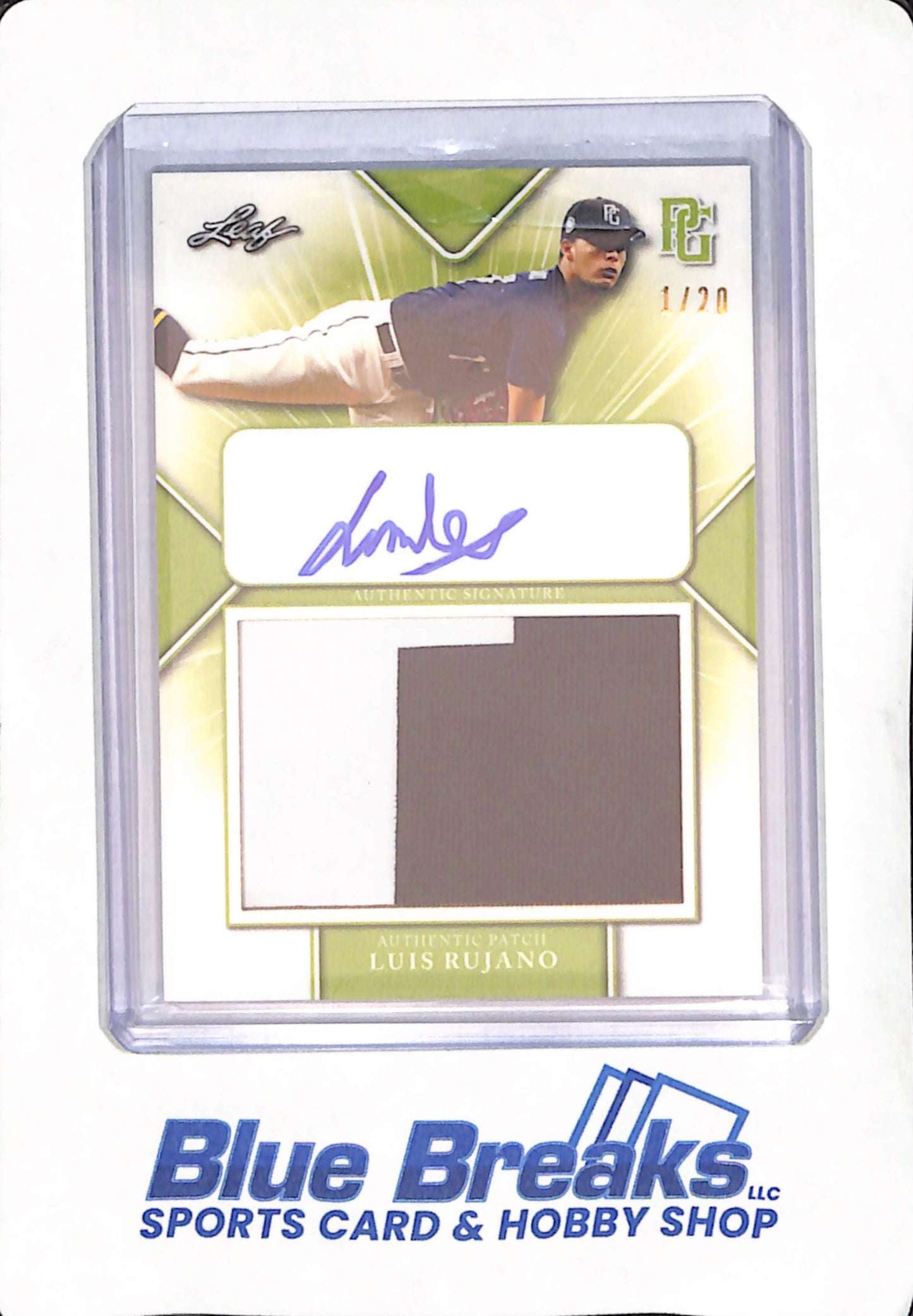 2021 Leaf - Perfect Game - Luis Rujano - National Showcase - Baseball - Autograph - Relic - 1/20 - #PA/LR1