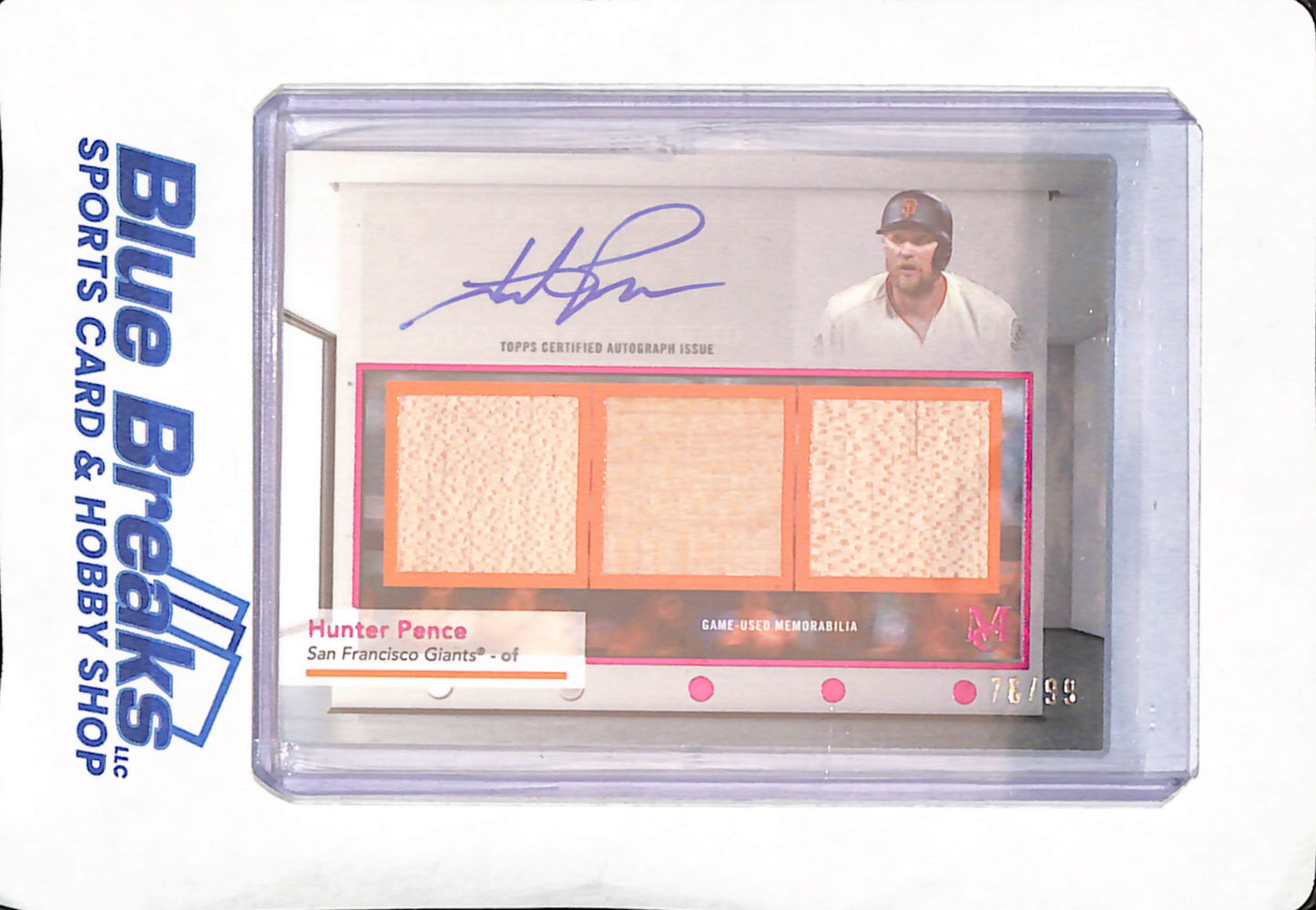 2024 Topps Museum Collection - Hunter Pence - San Francisco Giants - Baseball - Autograph - Signature Swatches Triple Bat Relic - 76/99 - #SWTRA-HP
