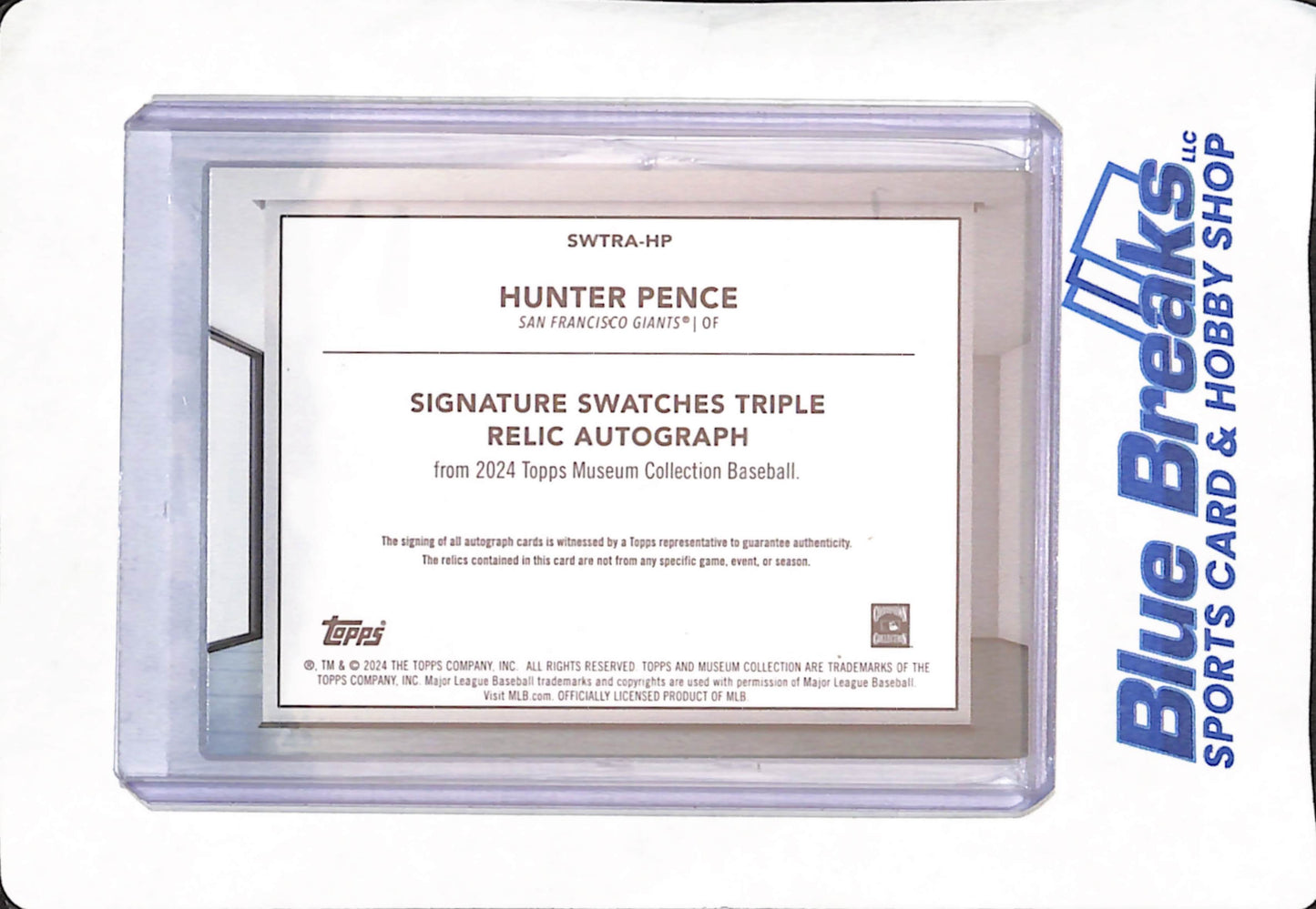 2024 Topps Museum Collection - Hunter Pence - San Francisco Giants - Baseball - Autograph - Signature Swatches Triple Bat Relic - 76/99 - #SWTRA-HP