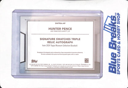 2024 Topps Museum Collection - Hunter Pence - San Francisco Giants - Baseball - Autograph - Signature Swatches Triple Bat Relic - 76/99 - #SWTRA-HP
