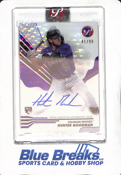 2024 Topps Pristine - Hunter Goodman - Colorado Rockies - Baseball - Autograph - Purple - RC - 41/99 - #PA-HG