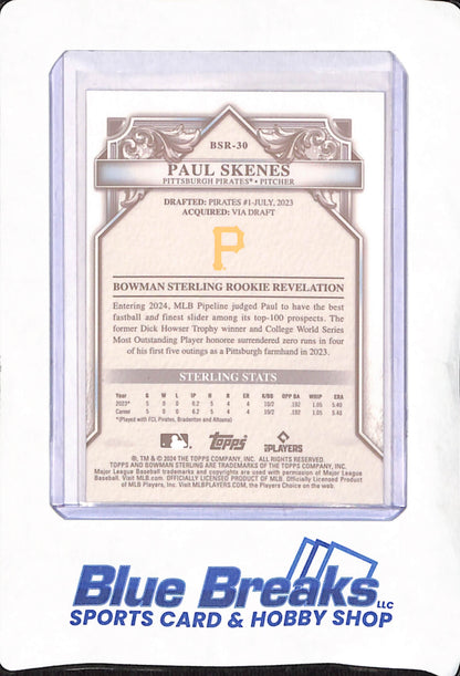 2024 Bowman Sterling - Paul Skenes - Pittsburgh Pirates - Baseball - RC - #BSR-30