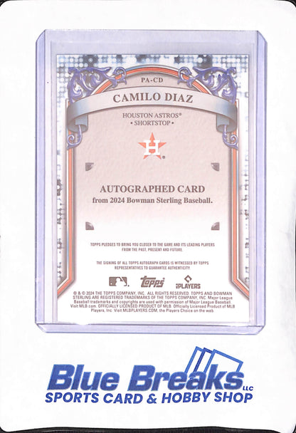 2024 Bowman Sterling - Camilo Diaz - Houston Astros - Baseball - Autograph - #PA-CD