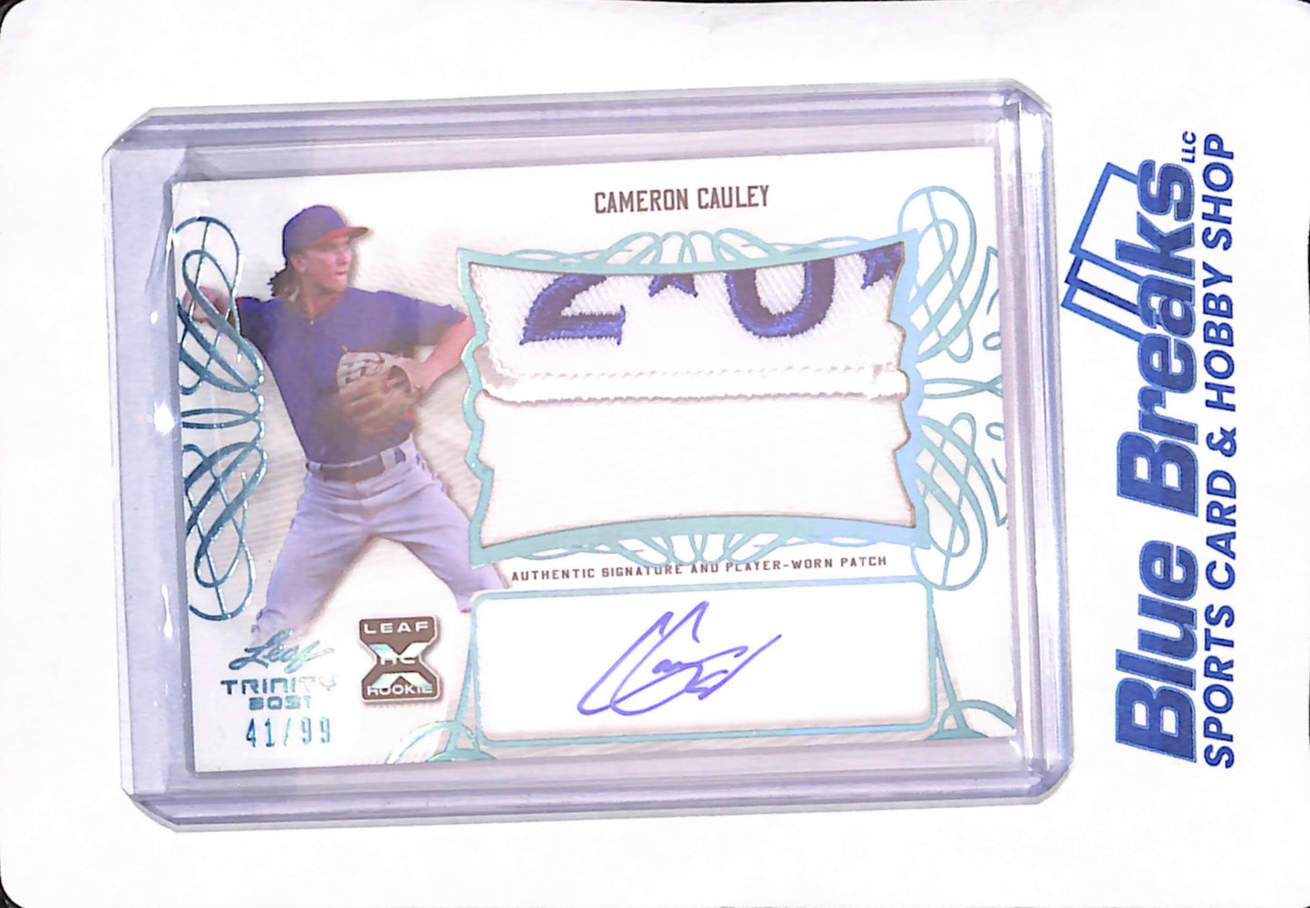 2021 Leaf Trinity - Cameron Cauley - Texas Rangers - Baseball - Autograph - Relic - 41/99 - #PA-CC2