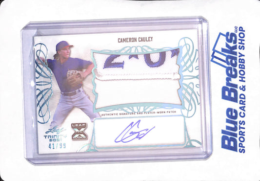 2021 Leaf Trinity - Cameron Cauley - Texas Rangers - Baseball - Autograph - Relic - 41/99 - #PA-CC2
