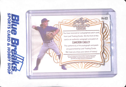 2021 Leaf Trinity - Cameron Cauley - Texas Rangers - Baseball - Autograph - Relic - 41/99 - #PA-CC2