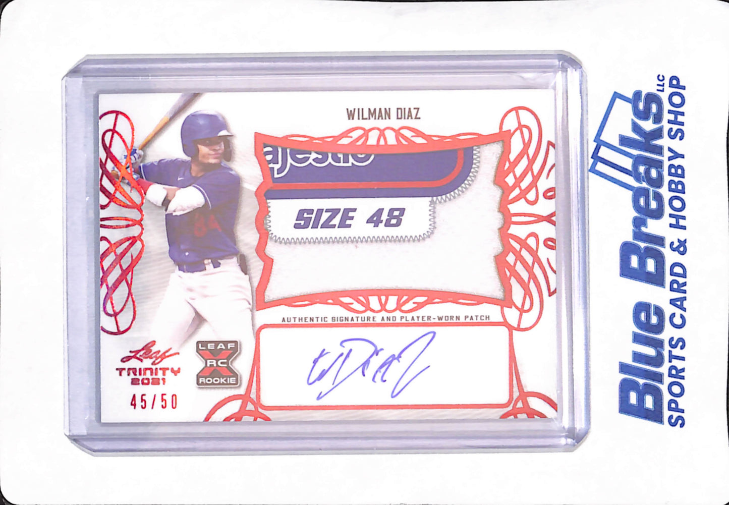 2021 Leaf Trinity - Wilman Diaz - Los Angeles Dodgers - Baseball - Autograph - Relic - 45/50 -#PA-WD1