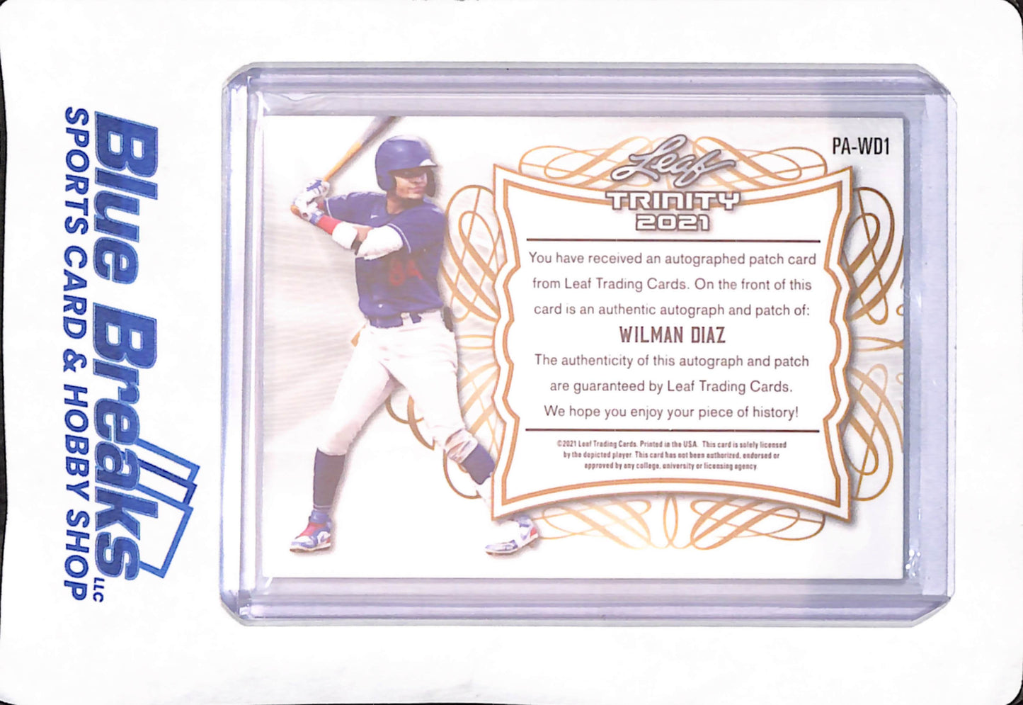 2021 Leaf Trinity - Wilman Diaz - Los Angeles Dodgers - Baseball - Autograph - Relic - 45/50 -#PA-WD1