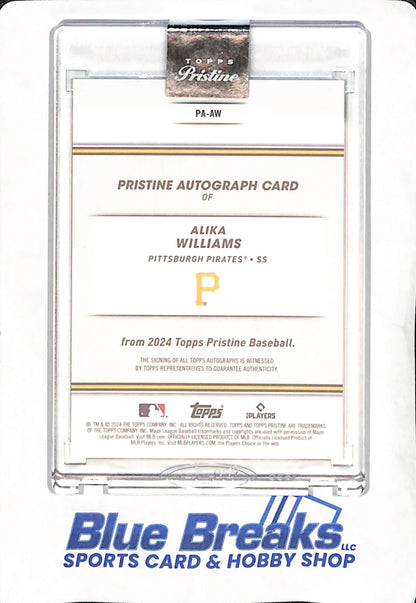 2024 Topps Pristine - Alika Williams - Pittsburgh Pirates - Baseball - Autograph - RC - #PA-AW