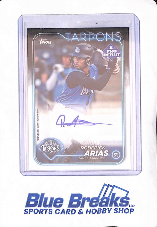 2024 Topps Pro Debut - Roderick Arias - Tampa Tarpons - Baseball Autograph - #PD-80