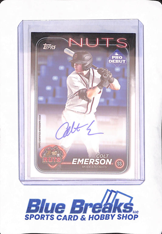 2024 Topps Pro Debut - Colt Emerson - Modesto Nuts - Baseball - Autograph - #PD-168