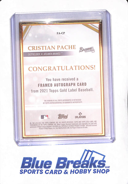2021 Topps Gold Label - Cristian Pache - Atlanta Braves - Baseball - Autograph - RC - #FA-CP