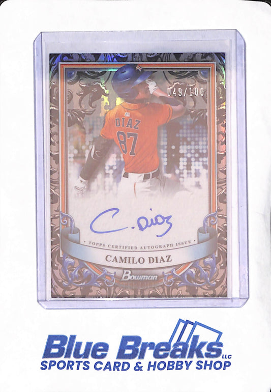 2024 Bowman Sterling - Camilo Diaz - Houston Astros - Baseball - Autograph - 049/150 - #PA-CD