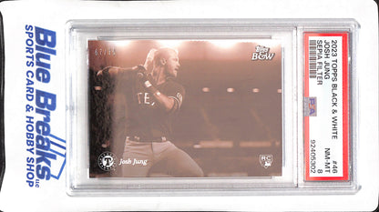 2023 Topps Black & White - Josh Jung - Sepia Filter - RC - PSA 8 - Texas Rangers - Baseball - #46