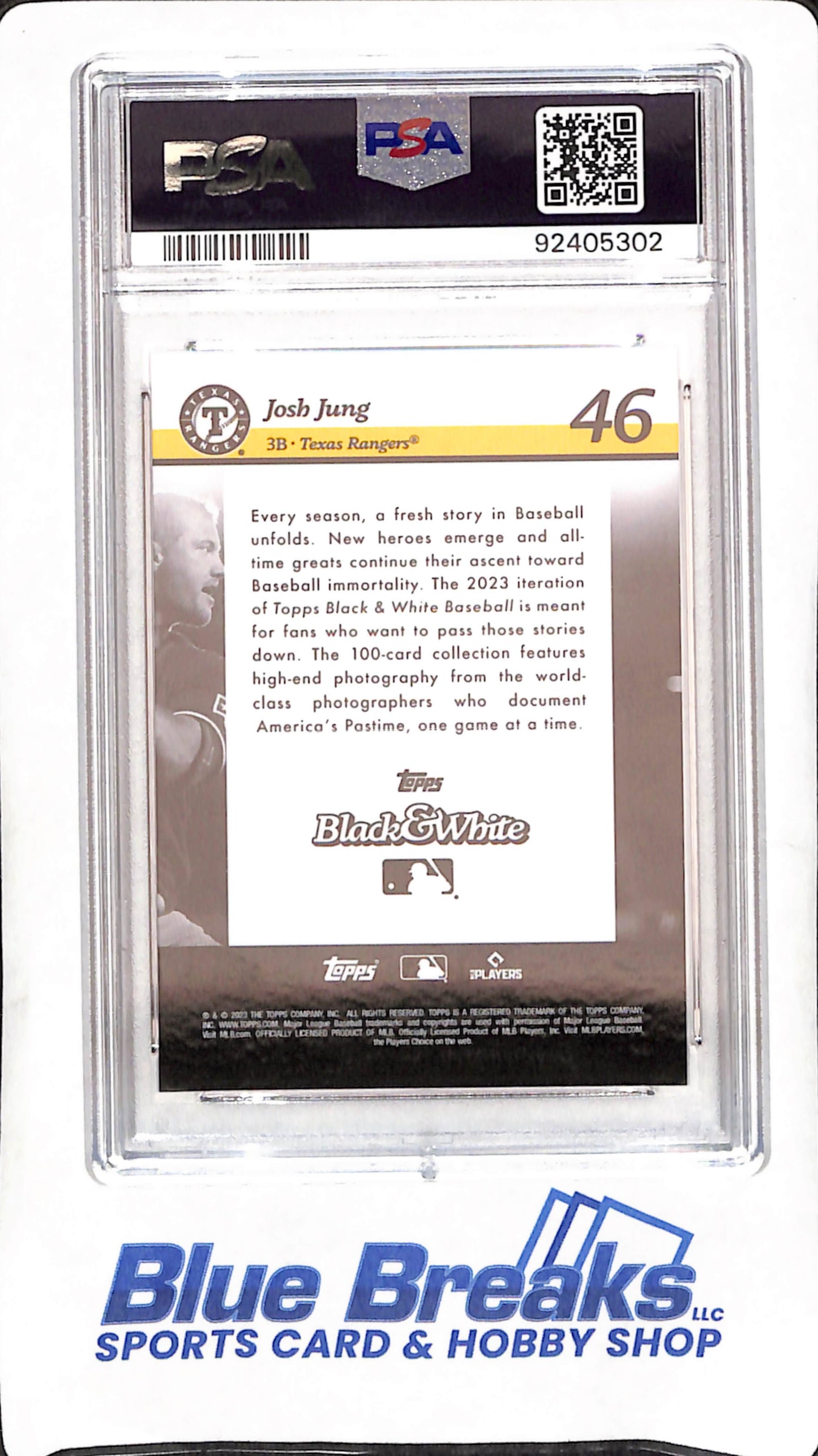 2023 Topps Black & White - Josh Jung - Sepia Filter - RC - PSA 8 - Texas Rangers - Baseball - #46