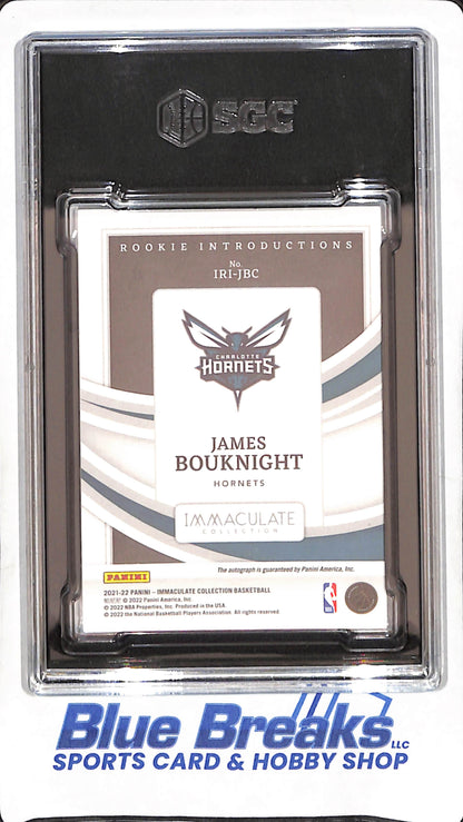 2021-22 Panini Immaculate 0 James Bouknight - Rookie Introductions - Autograph - 26/99 - SGC 8.5/Auto 10 - Charlotte Hornets - Basketball - #IRI-JBC