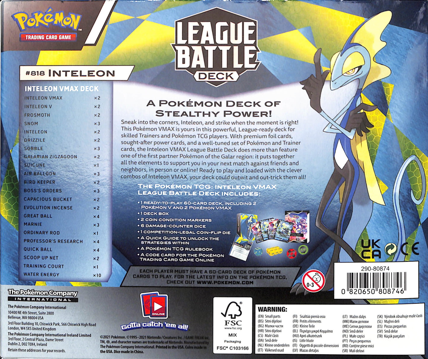 Inteleon VMax League Battle Deck - Pokemon - Sealed Wax