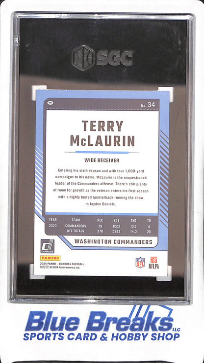 2024 Panini Donruss - Terry McLaurin - Washington Commanders - Football - SGC 10 - #34