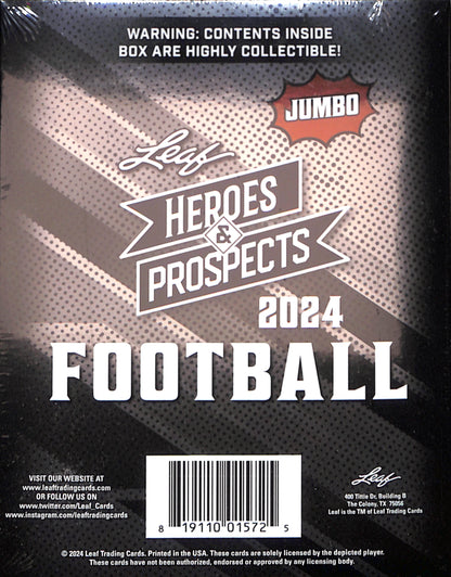 2024 Leaf Jumbo Heroes & Prospects - Football - Sealed Wax