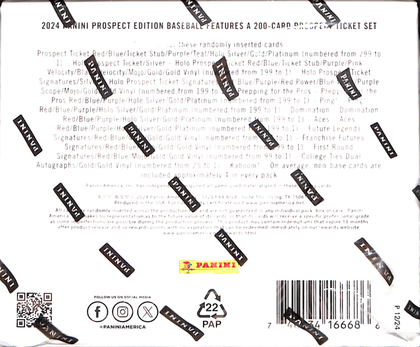 2024 Panini Prospect Edition - Baseball - Hobby Box - Sealed Wax