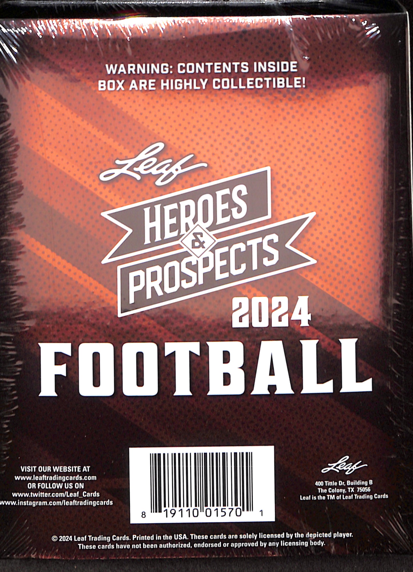 2024 Leaf Heroes & Prospects Football - Hobby - Sealed Wax