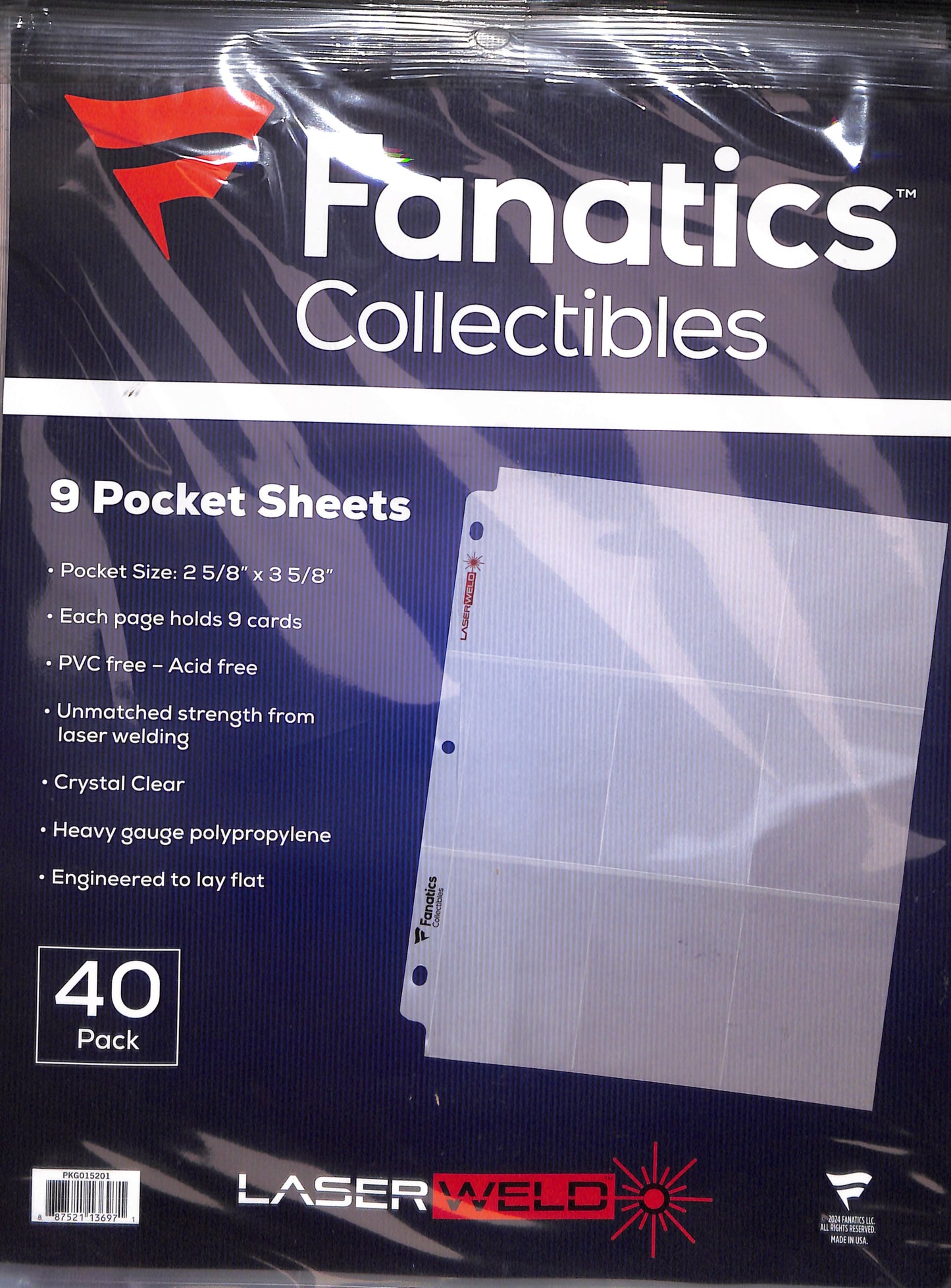 Fanatics 9 Pocket Sheets - 40 Pack