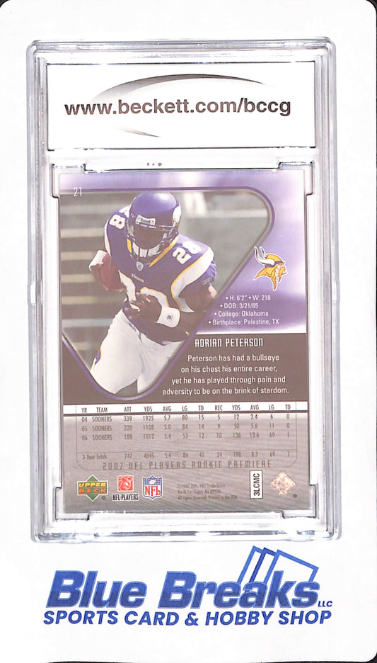 2007 Upper Deck Rookie Premiere - Adrian Peterson - Minnesota Vikings - Football - BCCG 10 - #21