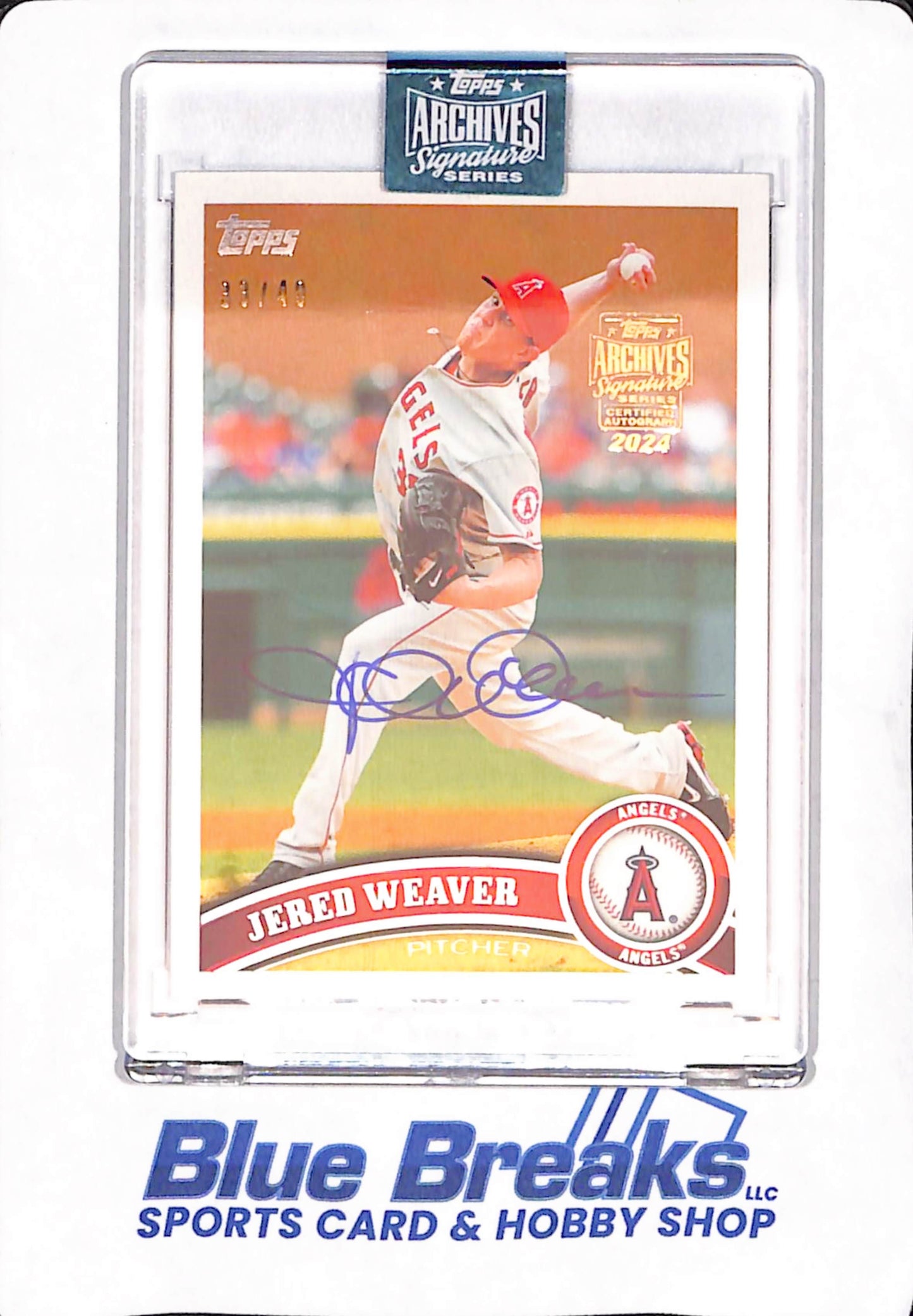 2024 Topps Archives Signature Series - Jered Weaver - Los Angeles Angels - 33/48 - #75