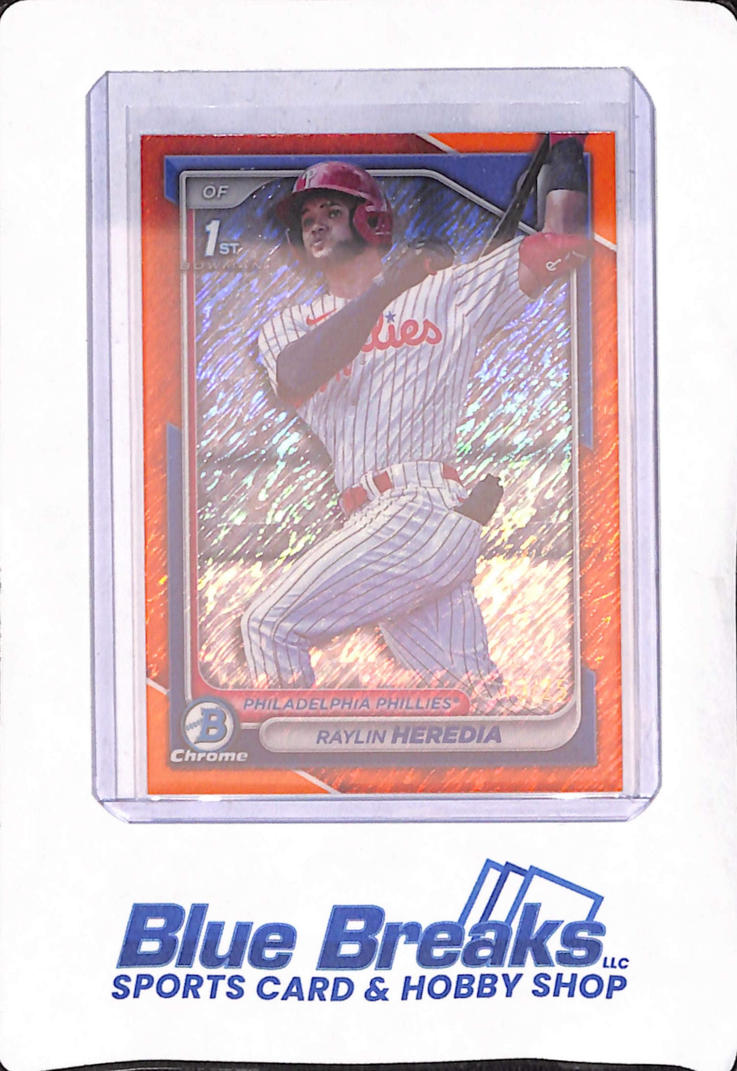 2024 Bowman Chrome - Raylin Heredia - Philadelphia Phillies - Baseball - Orange Shimmer - 1st - #BCP-146