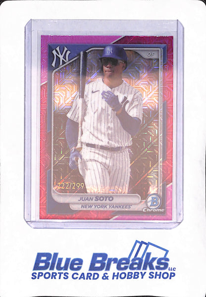 2024 Bowman Chrome - Juan Soto - New York Yankees - Fuchsia Mojo - 222/299 - #78