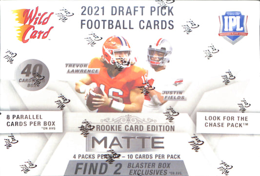 2021 Wild Card Matte Draft Pick Football Blaster Box - Sealed Wax