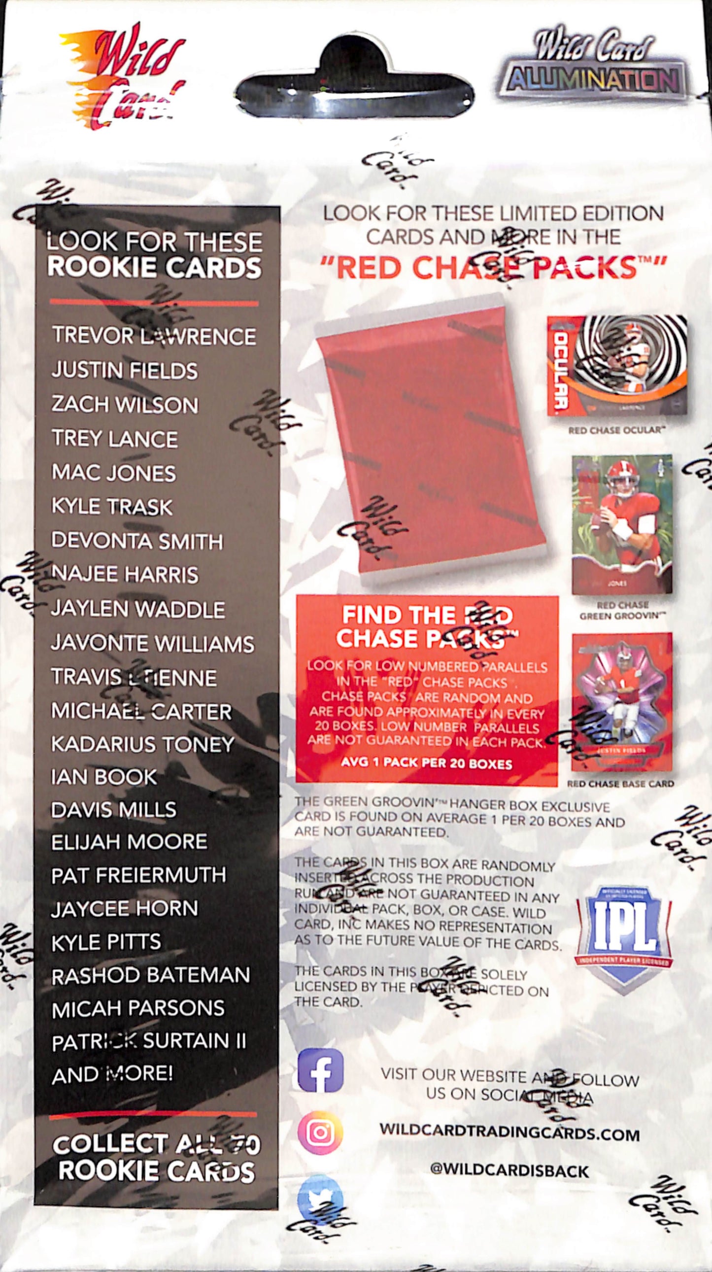 2021 Wild Card Alumination Football Hanger Box - Sealed Wax