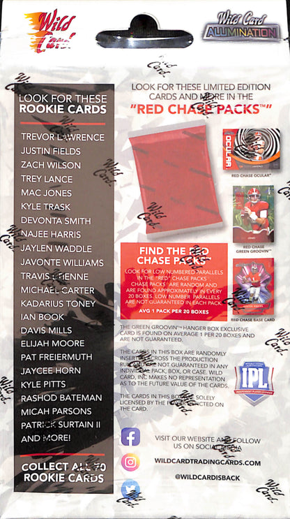2021 Wild Card Alumination Football Hanger Box - Sealed Wax